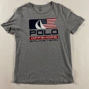 Polo Ralph Lauren Offshore Sailing Team T Shirt Men's Small Gray Cotton